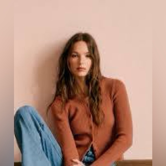 Sezane Mahogany Cardigan Sweater L (See Listing) - Picture 1 of 5